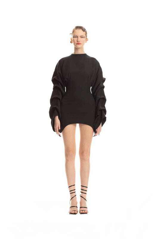 DRAPPED B.S. DRESS